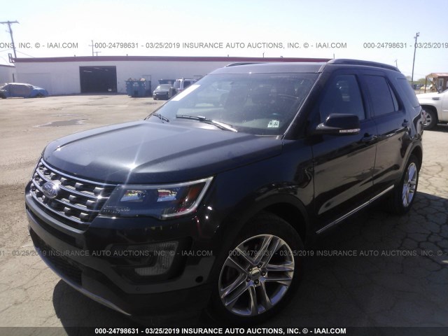 1FM5K8D88HGA65983 - 2017 FORD EXPLORER XLT BLACK photo 2