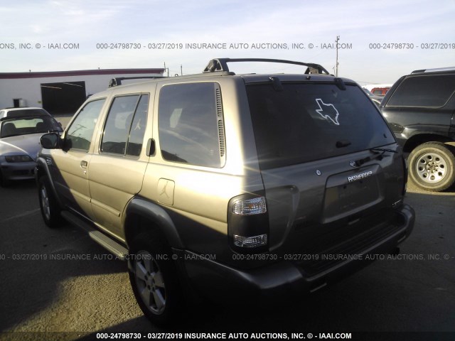 JN8DR09X91W565843 - 2001 NISSAN PATHFINDER LE/SE/XE BROWN photo 3