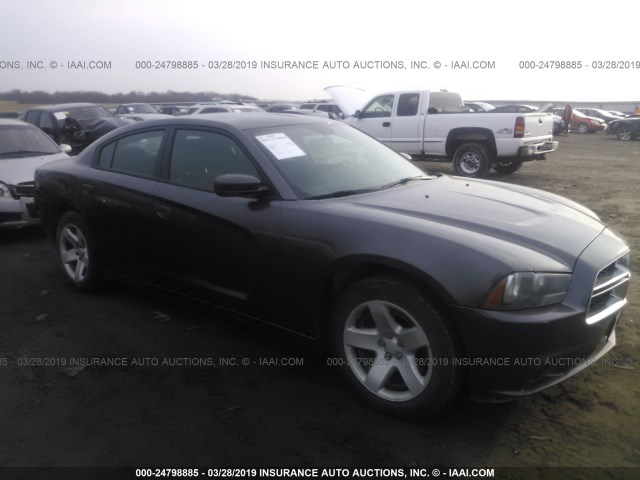 2C3CDXAT8EH248555 - 2014 DODGE CHARGER POLICE GRAY photo 1