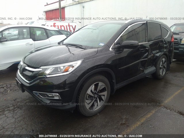 5J6RM3H95GL010882 - 2016 HONDA CR-V TOURING BLACK photo 2