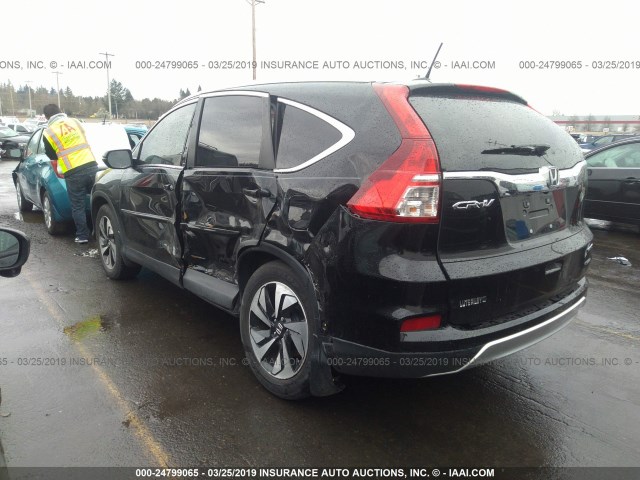 5J6RM3H95GL010882 - 2016 HONDA CR-V TOURING BLACK photo 3