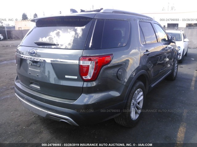 1FM5K7DH7HGB53336 - 2017 FORD EXPLORER XLT GRAY photo 4