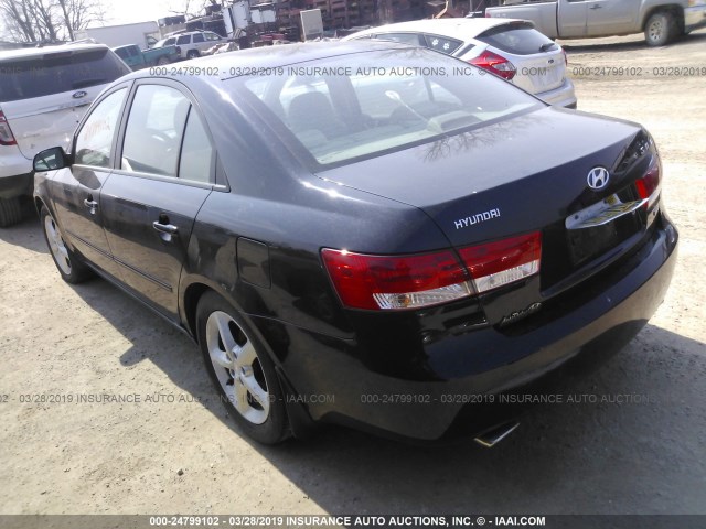 5NPET46FX7H218976 - 2007 HYUNDAI SONATA GL BLACK photo 3