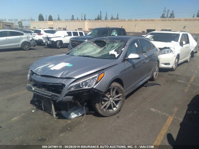 5NPE34AB2FH047868 - 2015 HYUNDAI SONATA SPORT/LIMITED SILVER photo 2