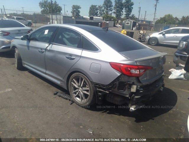 5NPE34AB2FH047868 - 2015 HYUNDAI SONATA SPORT/LIMITED SILVER photo 3