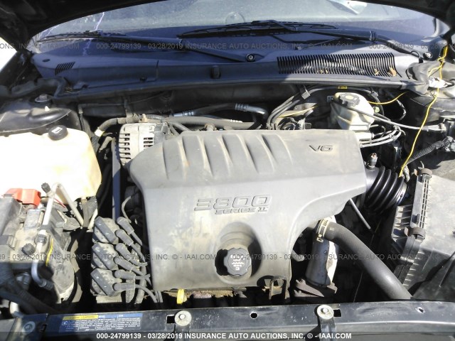 1G2HY54K434160985 - 2003 PONTIAC BONNEVILLE SLE BLACK photo 10