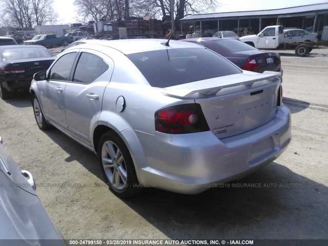 1B3BD1FBXBN565732 - 2011 DODGE AVENGER MAINSTREET SILVER photo 3