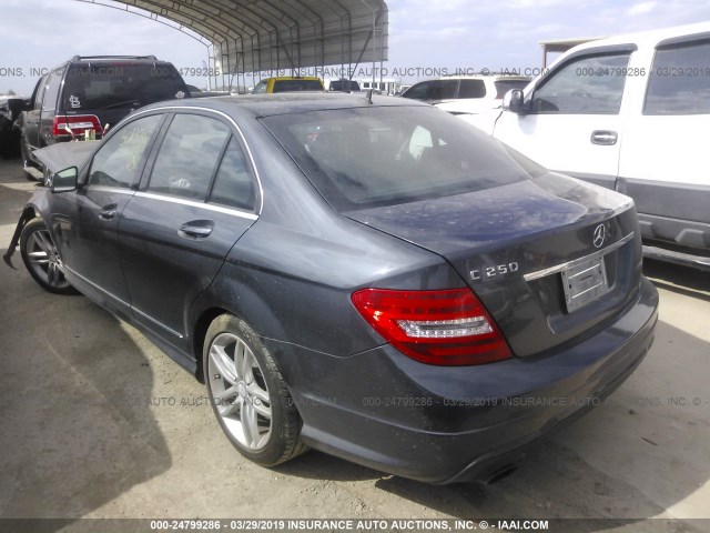 WDDGF4HB9DR301335 - 2013 MERCEDES-BENZ C 250 GRAY photo 3