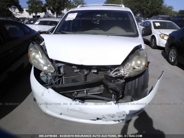 5TDZK23C28S144810 - 2008 TOYOTA SIENNA CE/LE WHITE photo 6