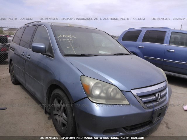 5FNRL38786B101279 - 2006 HONDA ODYSSEY EXL BLUE photo 1