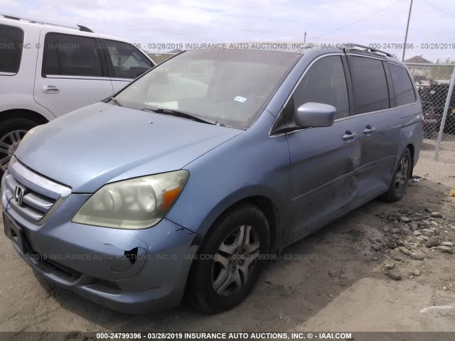 5FNRL38786B101279 - 2006 HONDA ODYSSEY EXL BLUE photo 2