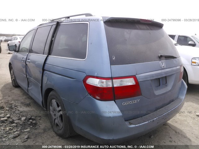 5FNRL38786B101279 - 2006 HONDA ODYSSEY EXL BLUE photo 3