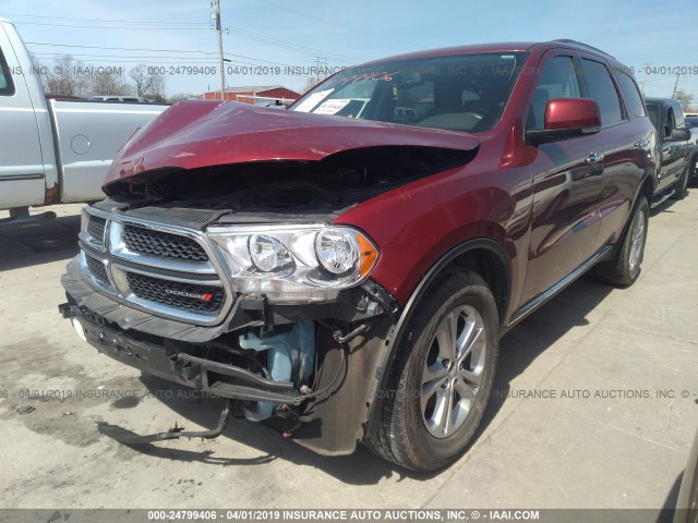 1C4RDJDG0DC664604 - 2013 DODGE DURANGO CREW RED photo 2