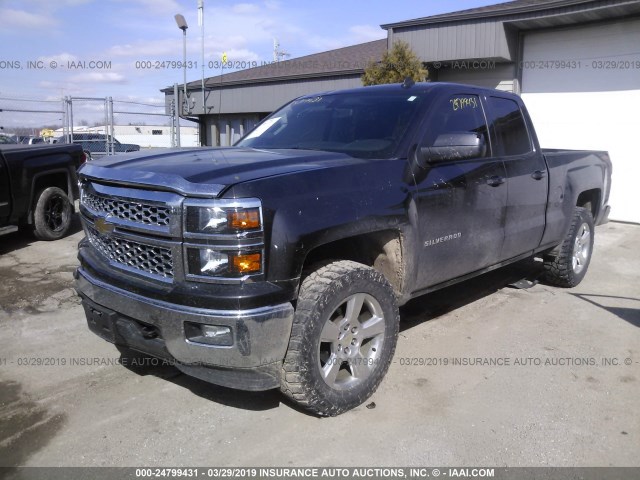 1GCVKREC4EZ415087 - 2014 CHEVROLET SILVERADO K1500 LT GRAY photo 2