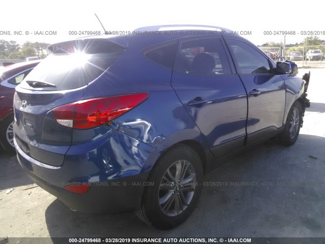 KM8JU3AG5EU871171 - 2014 HYUNDAI Tucson GLS/LIMITED/SE BLUE photo 4