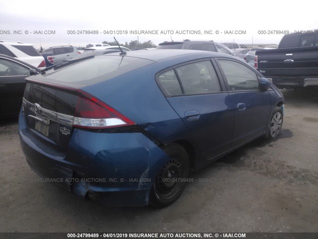 JHMZE2H56CS800135 - 2012 HONDA INSIGHT LX BLUE photo 4