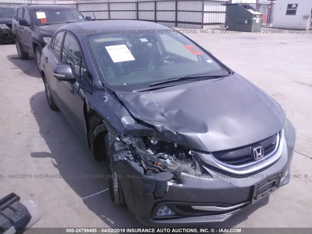 19XFB4F27DE002412 - 2013 HONDA CIVIC HYBRID GRAY photo 1