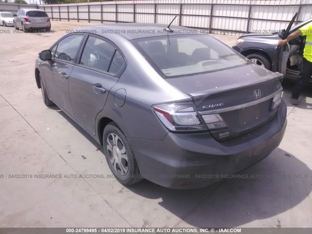 19XFB4F27DE002412 - 2013 HONDA CIVIC HYBRID GRAY photo 3