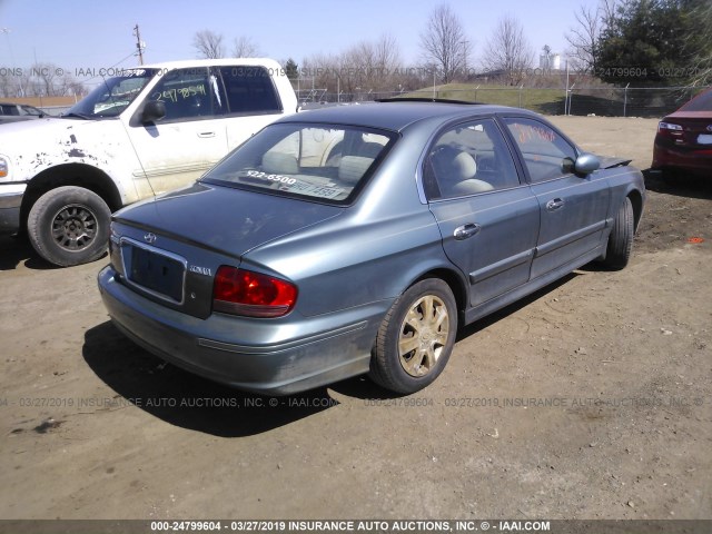 KMHWF25S44A044755 - 2004 HYUNDAI SONATA GL BLUE photo 4