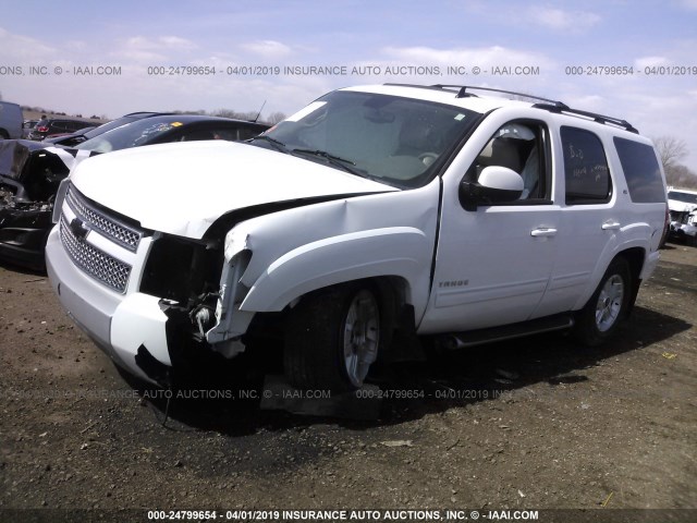 1GNUKBE00AR265568 - 2010 CHEVROLET TAHOE K1500 LT WHITE photo 2