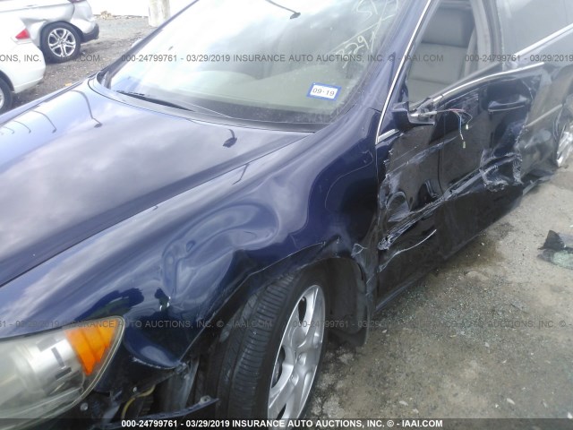 JH4KB16667C003321 - 2007 ACURA RL BLUE photo 6