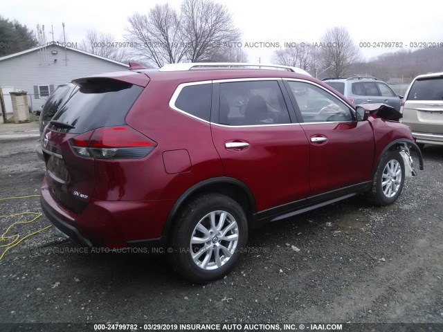 JN8AT2MV0HW257427 - 2017 NISSAN ROGUE S/SL/SV RED photo 4