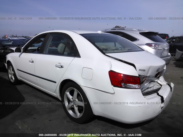 5NPEU46C98H325991 - 2008 HYUNDAI SONATA SE/LIMITED WHITE photo 3