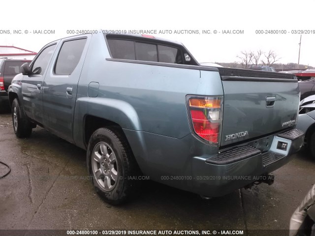 2HJYK16318H535362 - 2008 HONDA RIDGELINE RTX TEAL photo 3