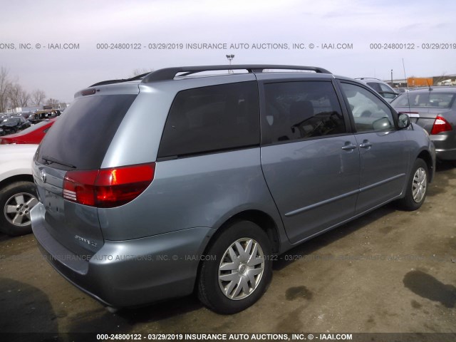 5TDZA23C94S088507 - 2004 TOYOTA SIENNA CE/LE Light Blue photo 4