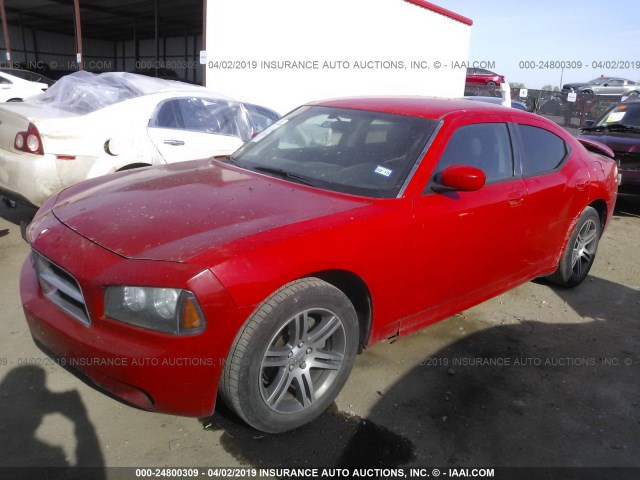 2B3CA3CV0AH165063 - 2010 DODGE CHARGER SXT RED photo 2