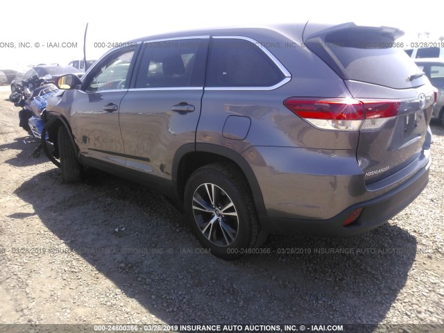 5TDZZRFH5KS309607 - 2019 TOYOTA HIGHLANDER LE/LE PLUS GRAY photo 3