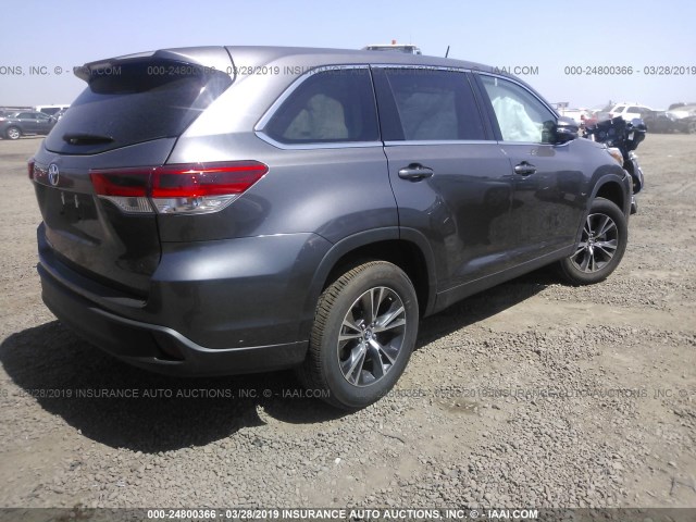 5TDZZRFH5KS309607 - 2019 TOYOTA HIGHLANDER LE/LE PLUS GRAY photo 4