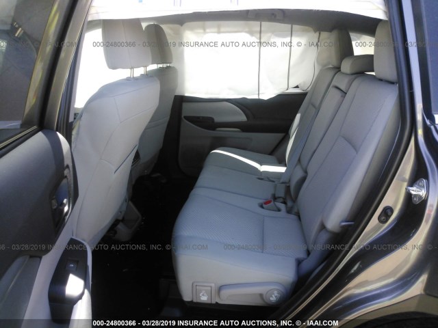 5TDZZRFH5KS309607 - 2019 TOYOTA HIGHLANDER LE/LE PLUS GRAY photo 8