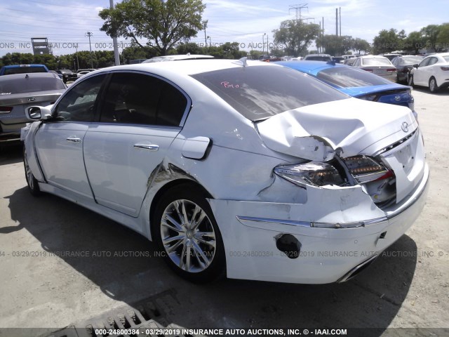 KMHGC4DD7EU262717 - 2014 HYUNDAI GENESIS 3.8L WHITE photo 3