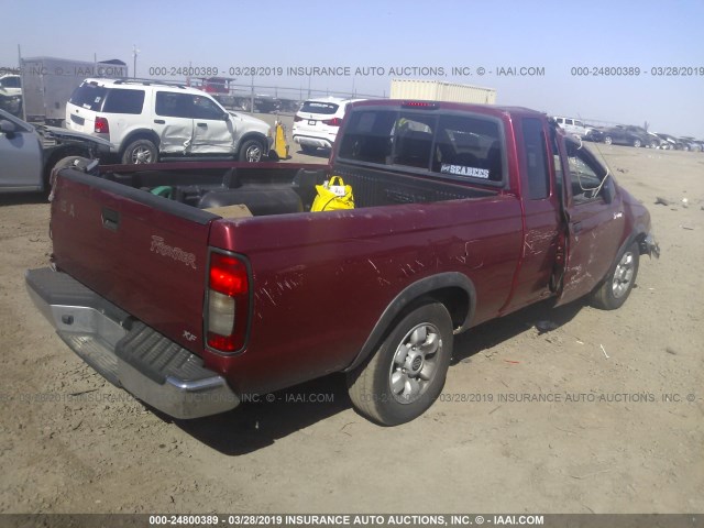 1N6DD26S5YC391048 - 2000 NISSAN FRONTIER KING CAB XE RED photo 4
