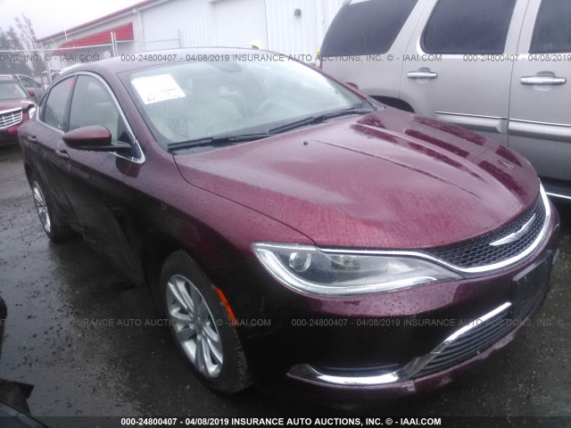 1C3CCCAB2FN657422 - 2015 CHRYSLER 200 LIMITED MAROON photo 1