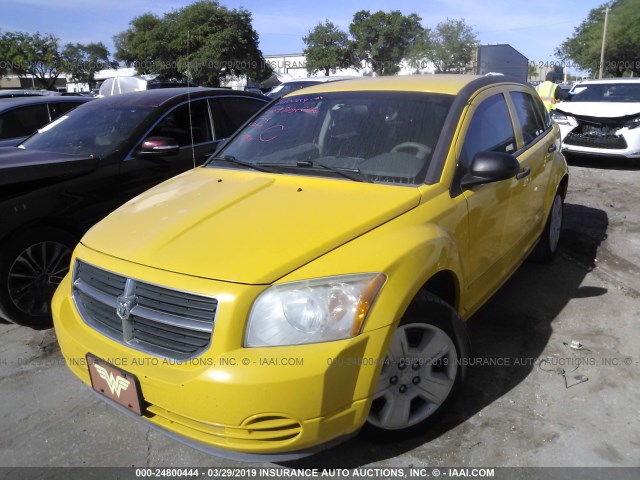 1B3HB48B67D577906 - 2007 DODGE CALIBER SXT YELLOW photo 2