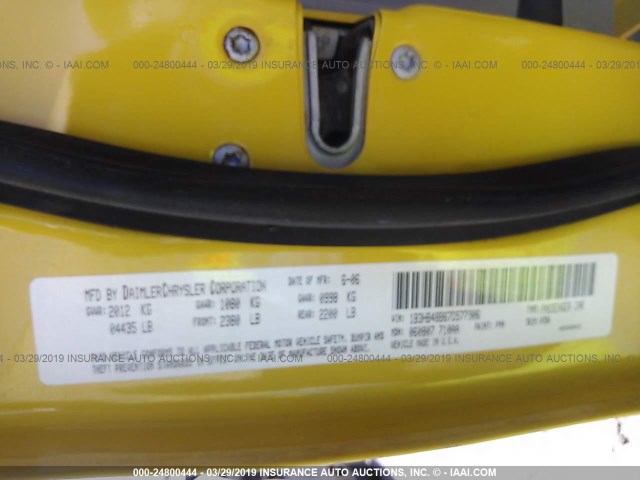 1B3HB48B67D577906 - 2007 DODGE CALIBER SXT YELLOW photo 9