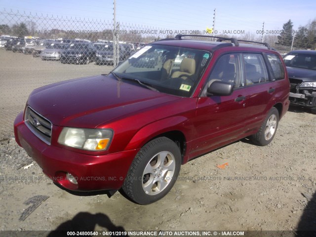 JF1SG65644H705921 - 2004 SUBARU FORESTER 2.5XS RED photo 2