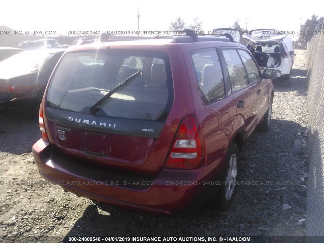 JF1SG65644H705921 - 2004 SUBARU FORESTER 2.5XS RED photo 4