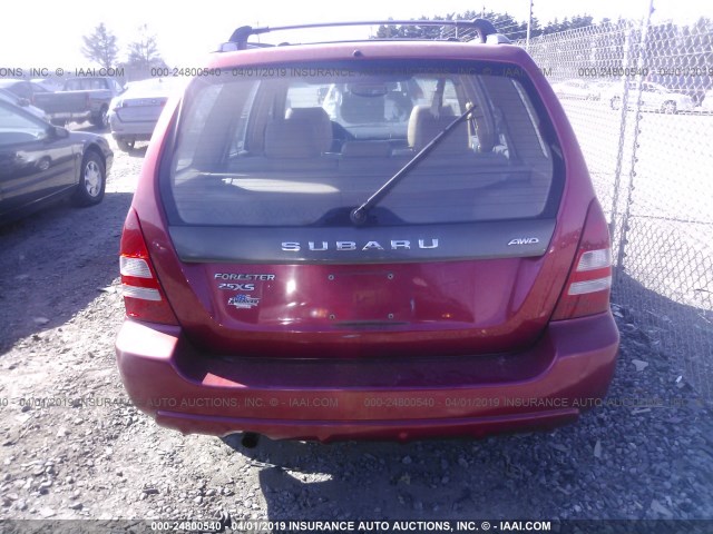 JF1SG65644H705921 - 2004 SUBARU FORESTER 2.5XS RED photo 6