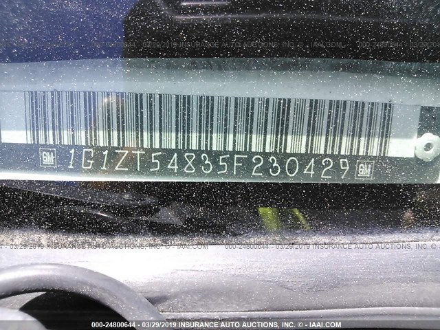 1G1ZT54835F230429 - 2005 CHEVROLET MALIBU LS WHITE photo 9