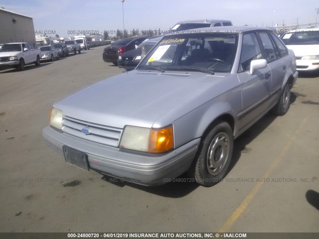 1FAPP9594KW163262 - 1989 FORD ESCORT LX SILVER photo 2