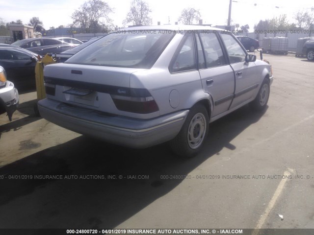 1FAPP9594KW163262 - 1989 FORD ESCORT LX SILVER photo 4