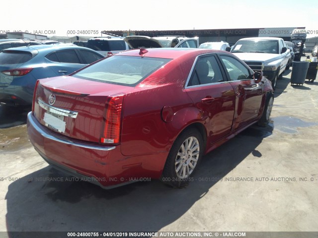 1G6DE5E54C0137695 - 2012 CADILLAC CTS LUXURY COLLECTION RED photo 4