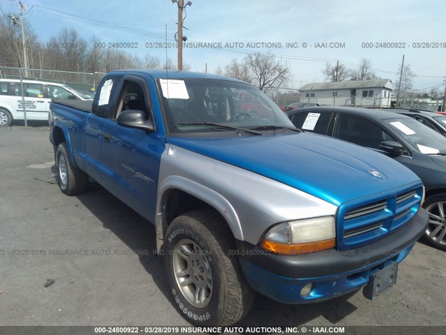 1B7GG22X31S216222 - 2001 DODGE DAKOTA BLUE photo 1