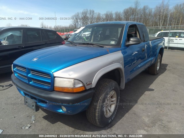 1B7GG22X31S216222 - 2001 DODGE DAKOTA BLUE photo 2