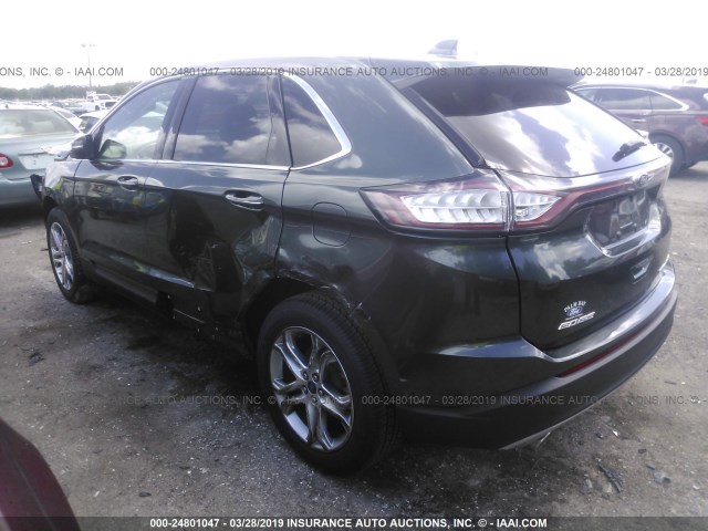 2FMPK3K85FBC37440 - 2015 FORD EDGE TITANIUM GREEN photo 3