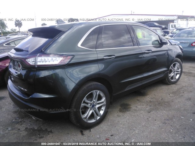 2FMPK3K85FBC37440 - 2015 FORD EDGE TITANIUM GREEN photo 4