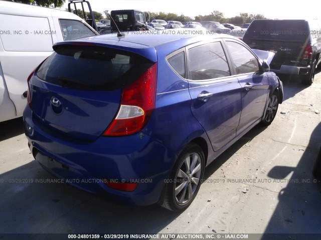 KMHCU5AE3CU032877 - 2012 HYUNDAI ACCENT GLS/GS/SE BLUE photo 4